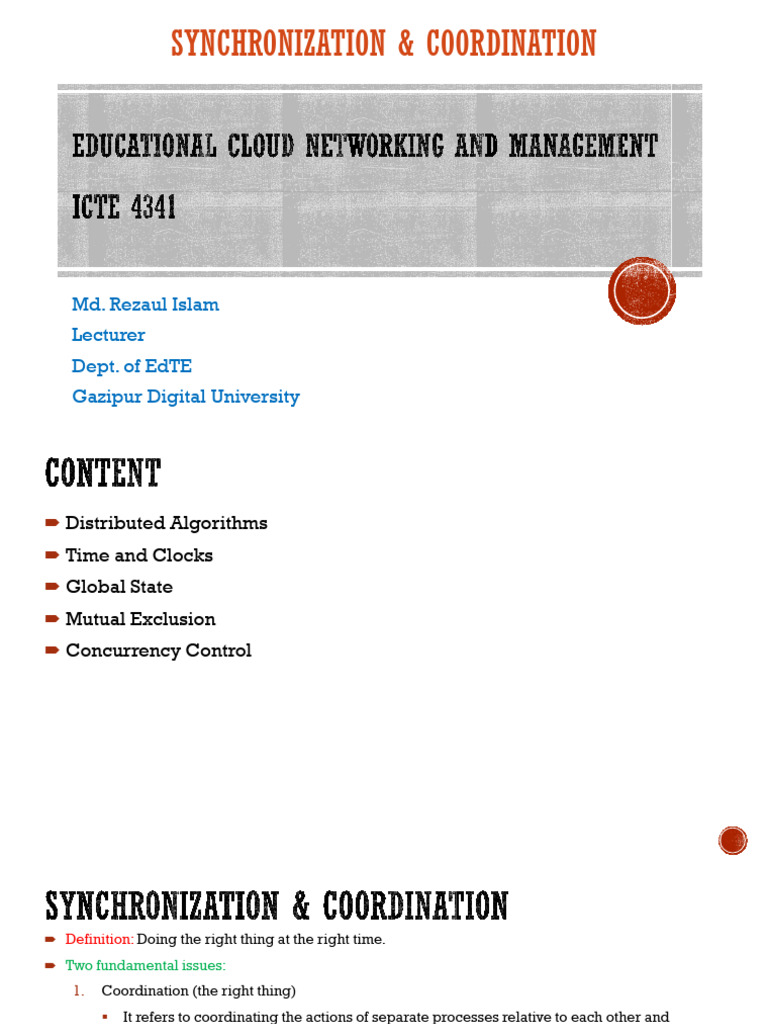 Lecture 06 (Synchronization) | PDF | Distributed Computing | Fault ...