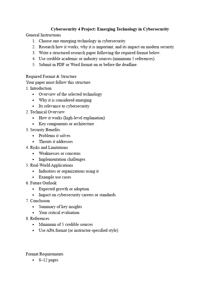 Cybersecurity 4 Project | PDF