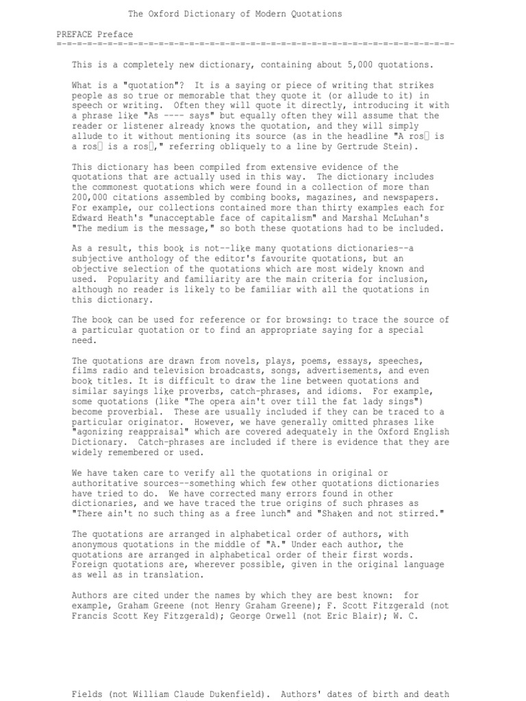 The Oxford Dictionary of Modern Quotations PDF