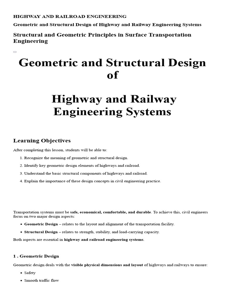 Highway and Railroad Engineering | PDF | Road Surface | Mechanical ...