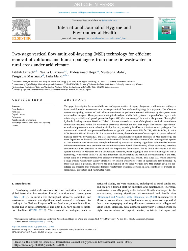 Two-Stage Vertical Flow Multi-Soil-Layering (MSL) | PDF | Sewage ...