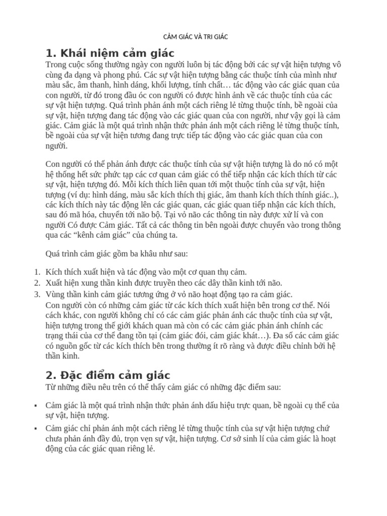C M Giác Và Tri Giác | PDF