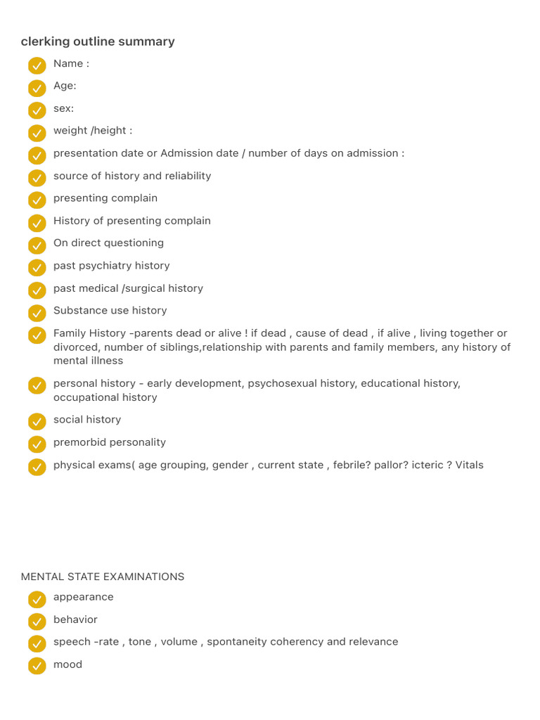 Clerking Outline Summary | PDF