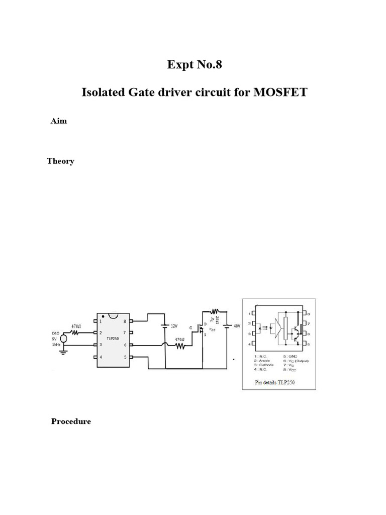 Isolated Gate Driver Circuit For MOSFET-1 | PDF | Mosfet | Field Effect ...