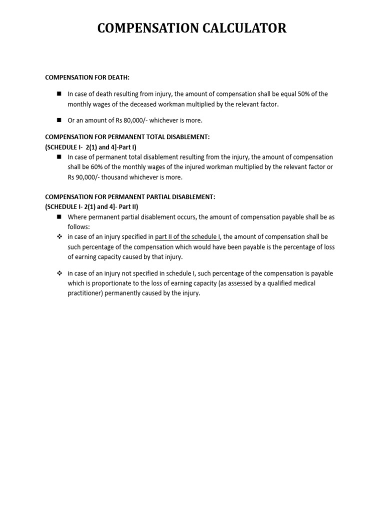 Compensation Calculator | PDF