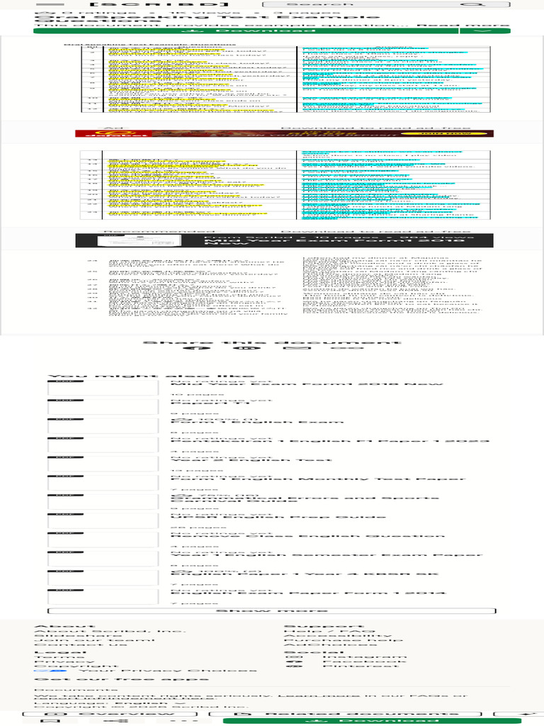 Oral Speaking Test Example Questions PDF Eating Behaviors Cooking | PDF