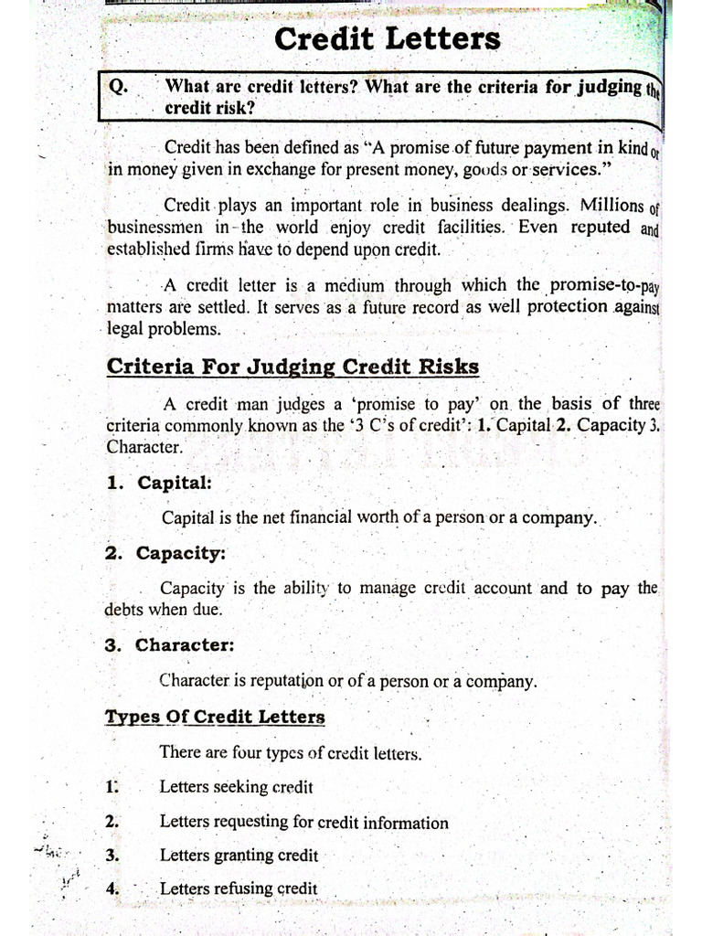 Credit Letter | PDF