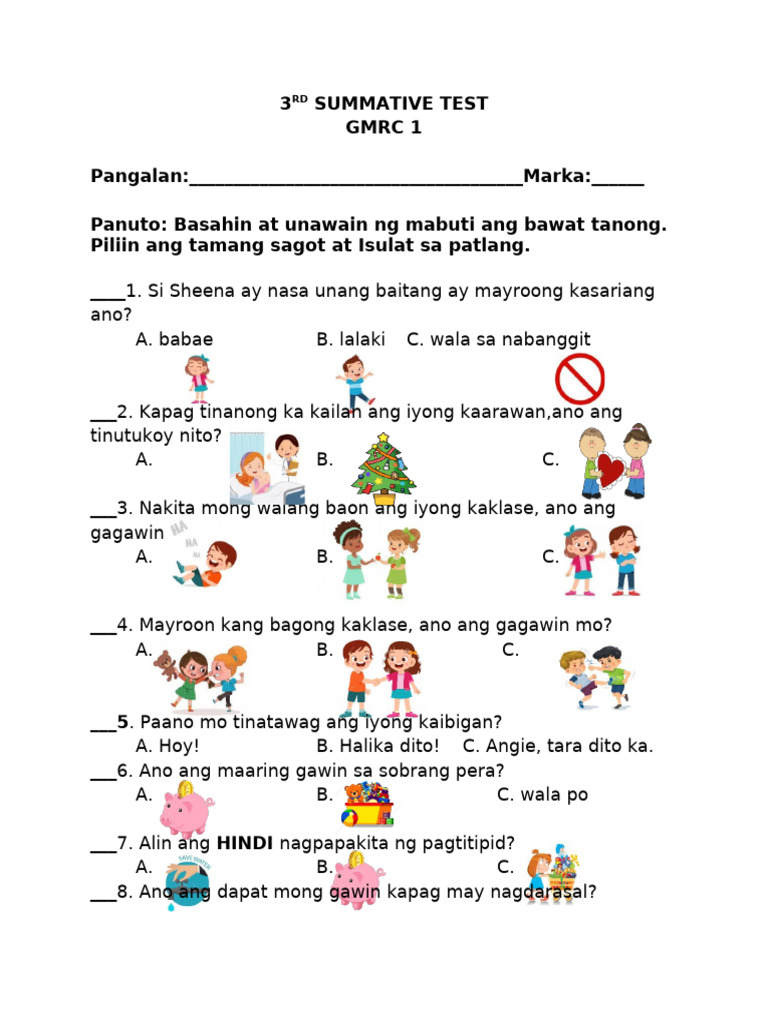3rd Summative Test | PDF