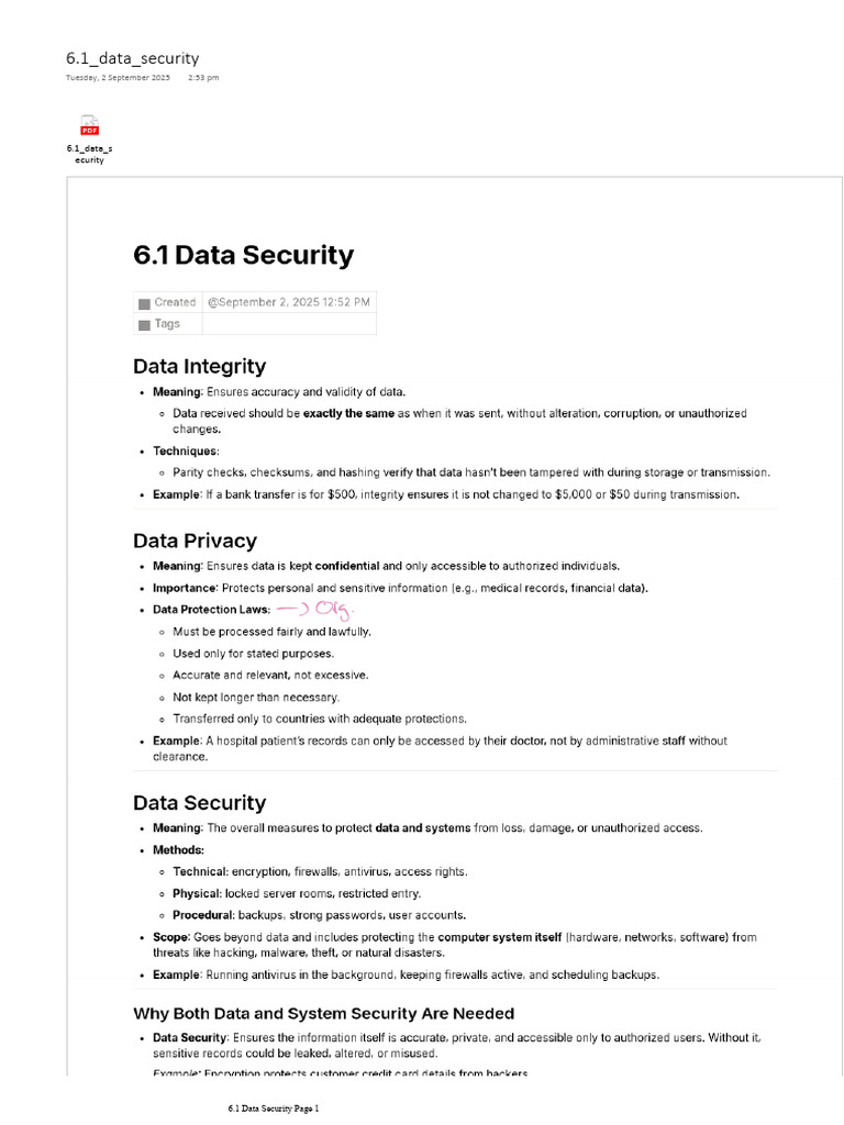 6.1 Data Security | PDF