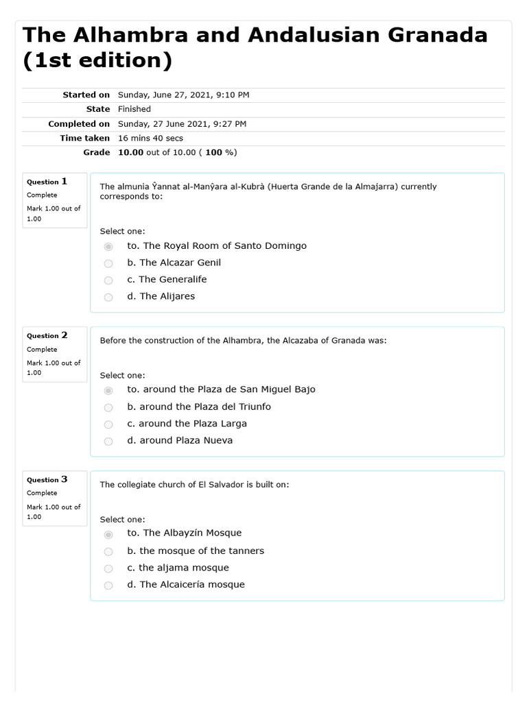 Questionnaire Module 2 | PDF | Granada