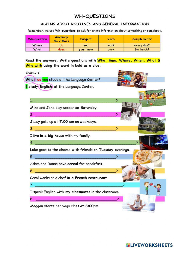 Questions Worksheet | PDF