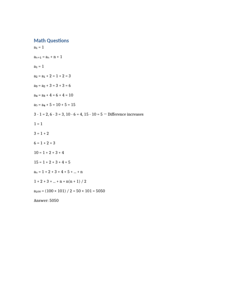 Math Questions | PDF