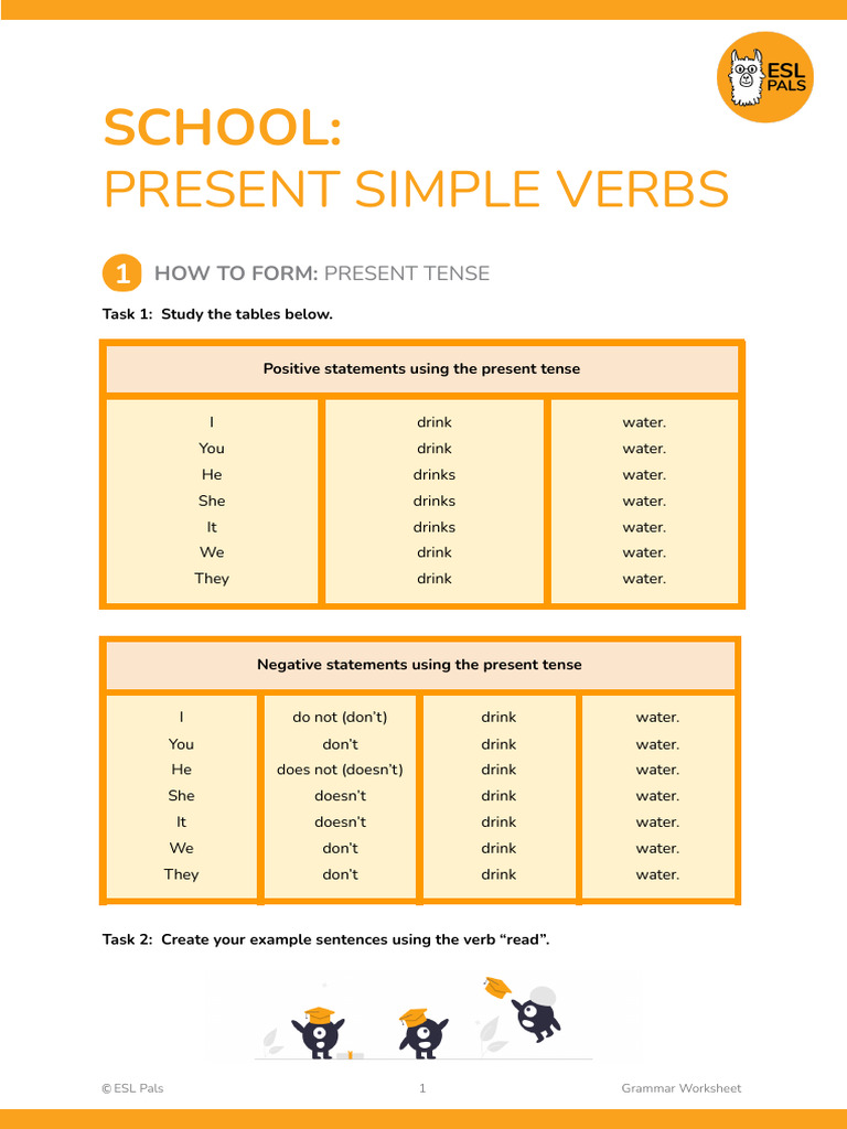 (SV) Verbs - School | PDF | English As A Second Or Foreign Language ...