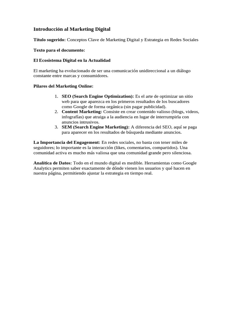 Introducción Al Marketing Digital | PDF