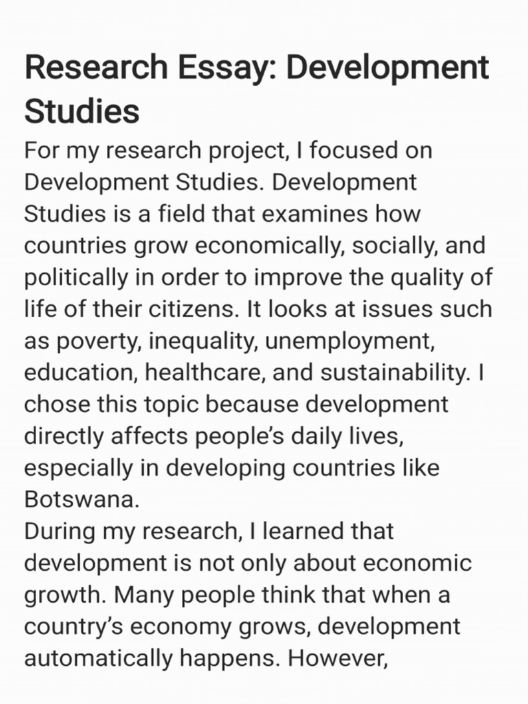 Development Studies | PDF