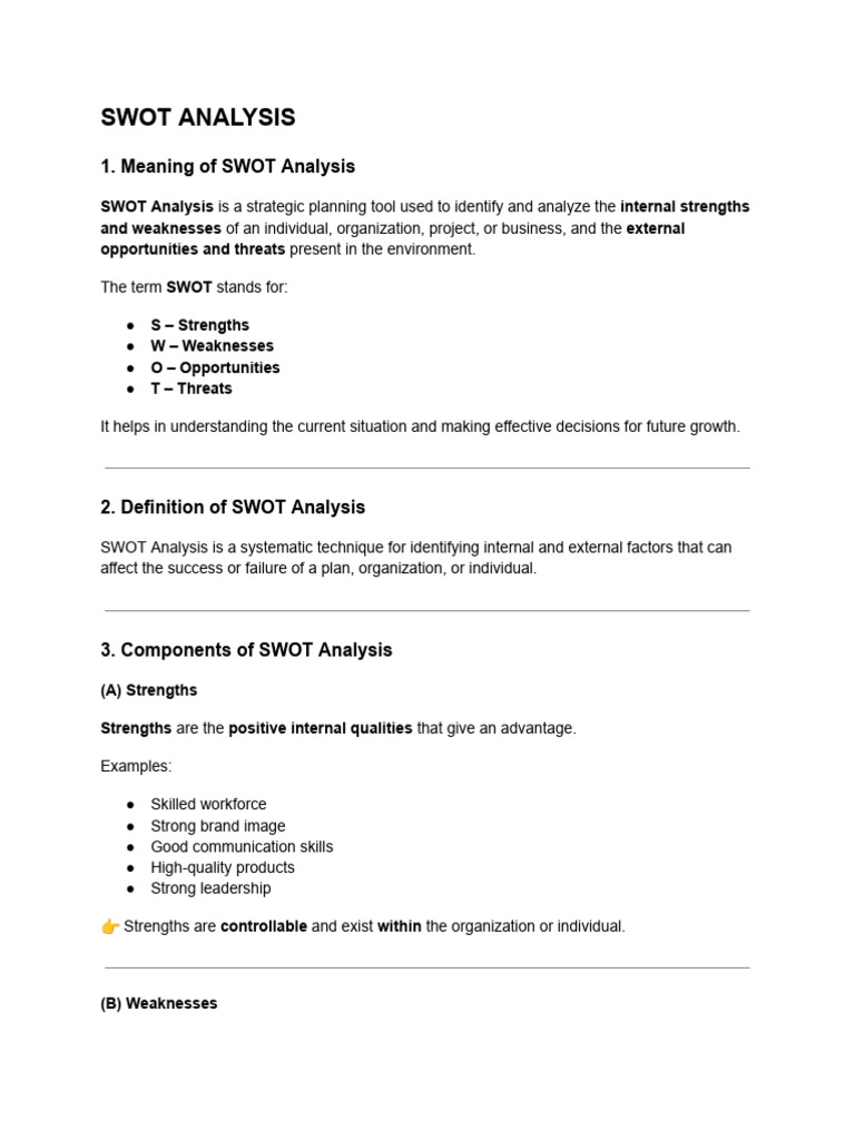 SWOT Analysis | PDF | Swot Analysis | Cognition