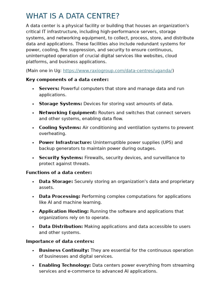 What Is A Data Centre | PDF