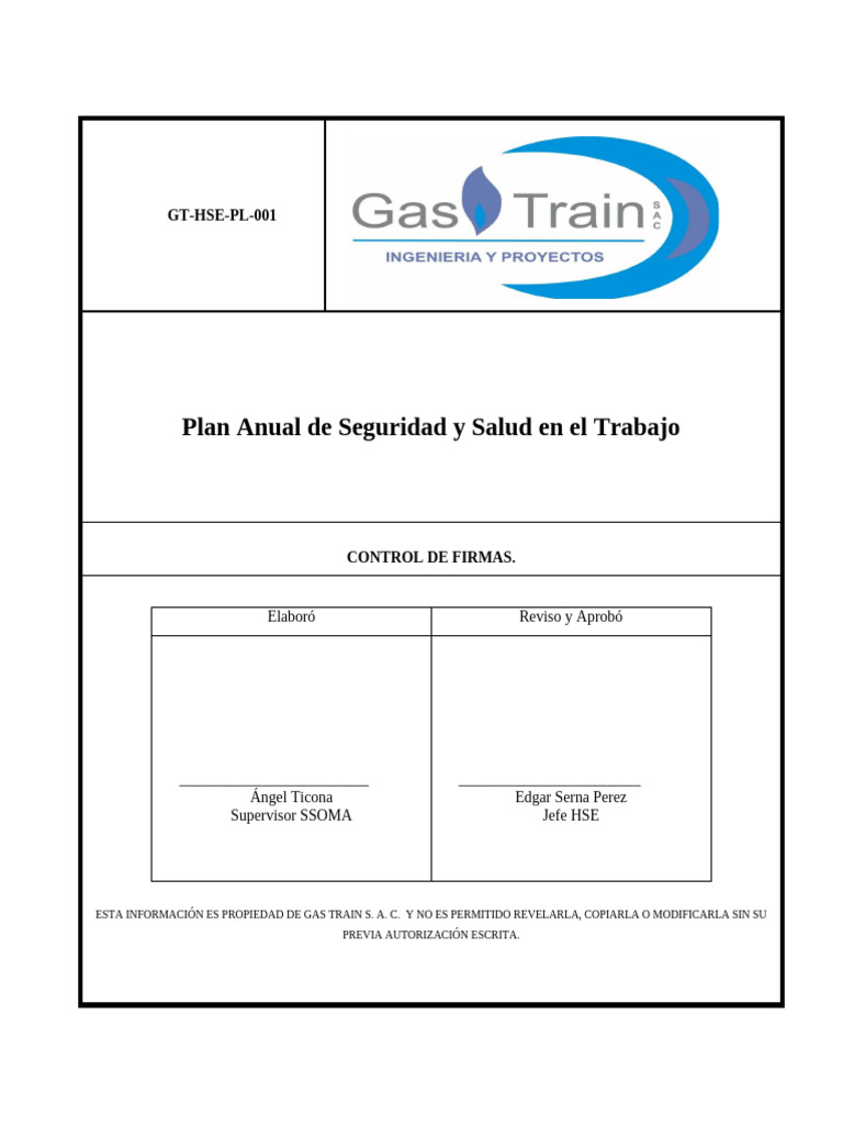 Gt-Hse-Pl-001 Passt Gas Train 2023. | PDF | Seguridad y salud ...