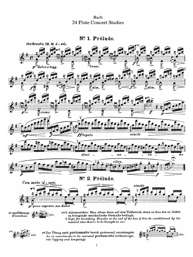 Bach 24 Flute Studies | PDF