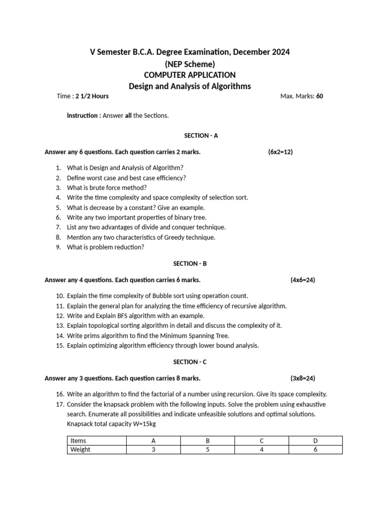 Daa - Set2 | PDF | Time Complexity | Mathematical Relations