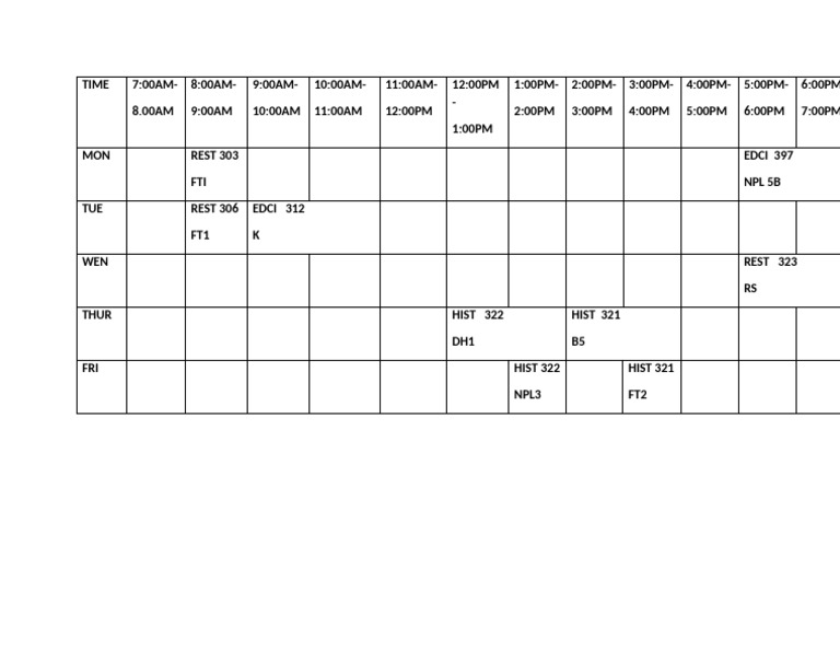 Timetable | PDF
