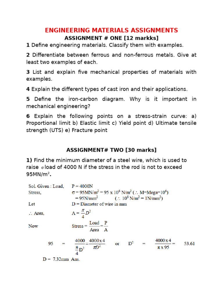 ASSIGNMENT For Practice and Marking-Edited | PDF | Deformation ...