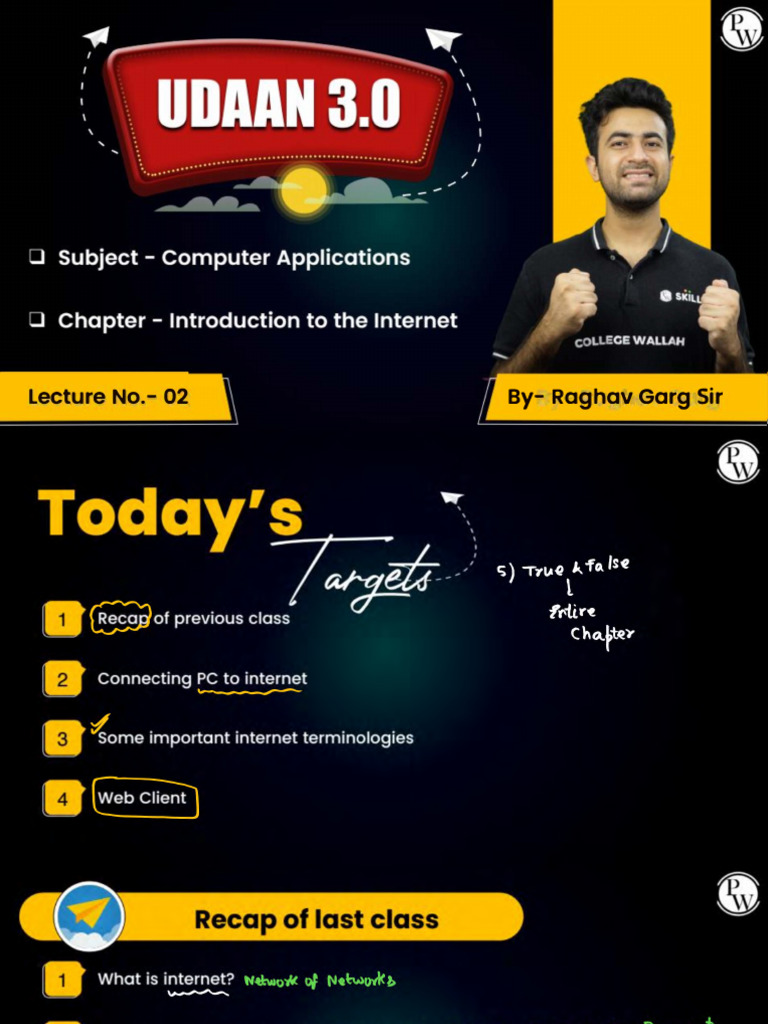 Introduction To The Internet 02 - Class Notes - Udaan 3.0 2024 | PDF