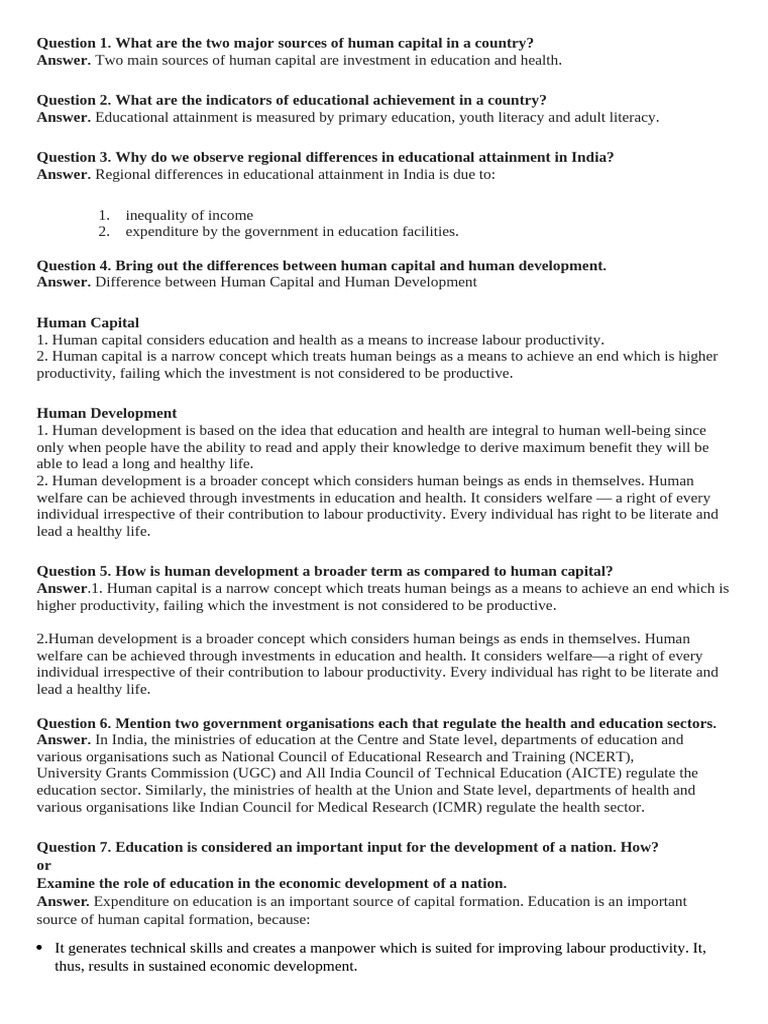 Human Capital Formation | PDF | Cost Of Living | Human Capital