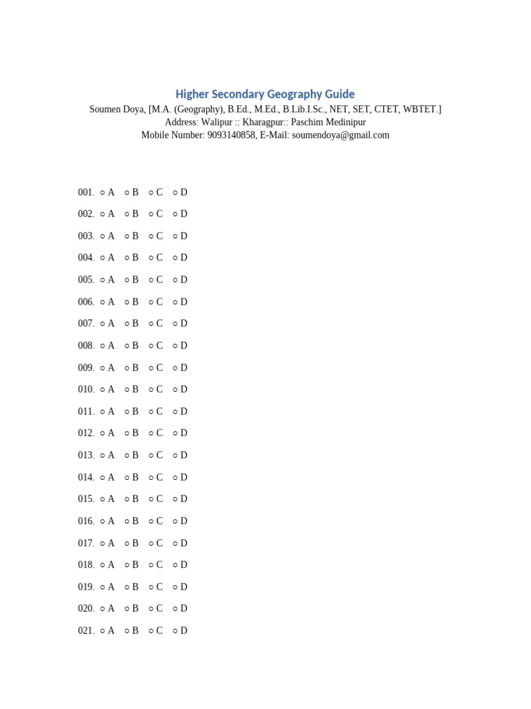 500 MCQ Omr Sheet | PDF