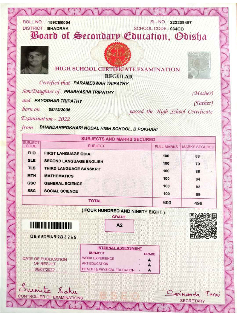 10th Certificate 0111 - Compressed | PDF
