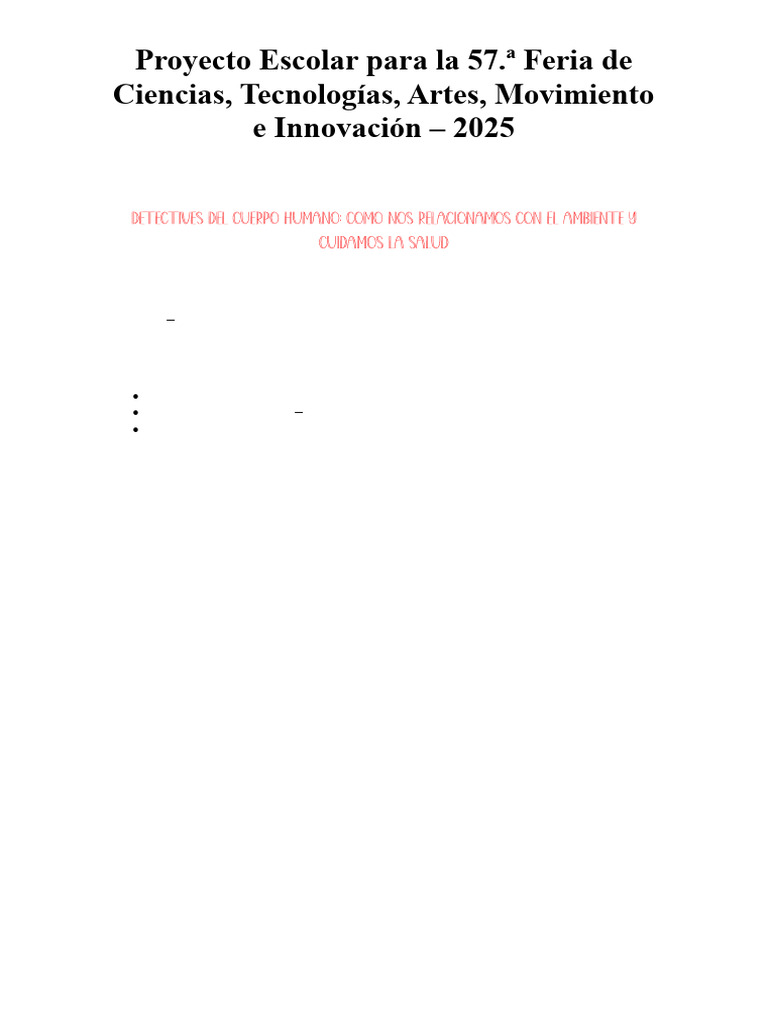 Proyecto Escolar Feria de Ciencias 2025 | PDF | Póster
