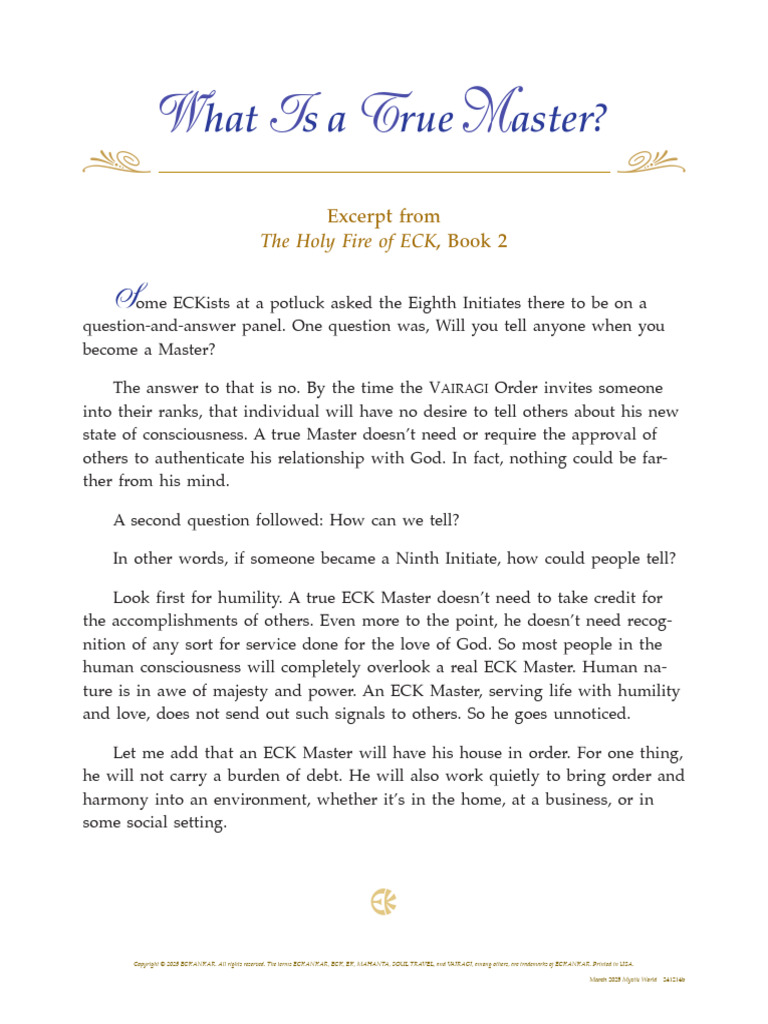 What Is A True Master | PDF