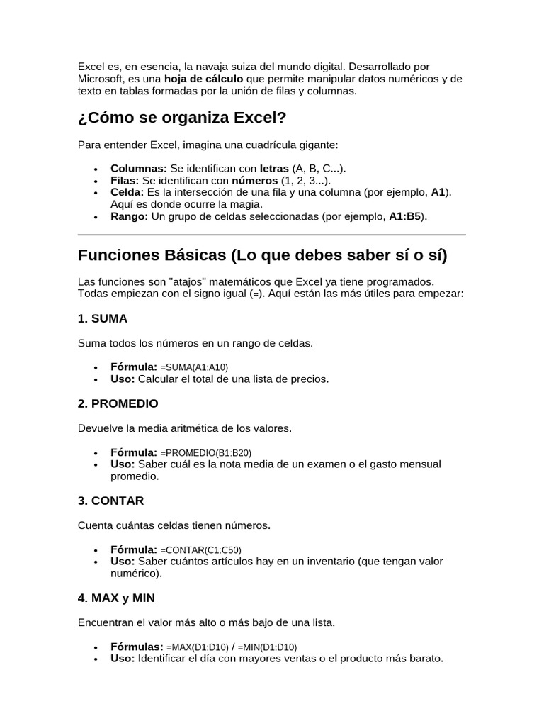 Definición de Excel | PDF
