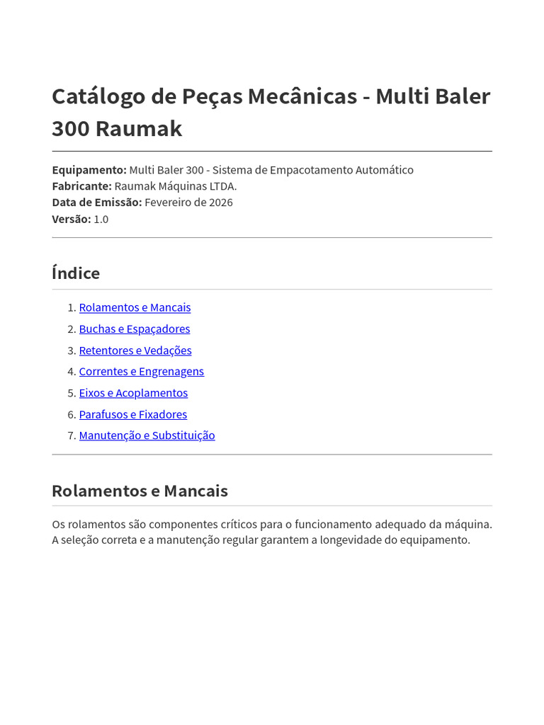 Catalogo Pecas Mecanicas Raumak | PDF | Eixo | Vestir-se