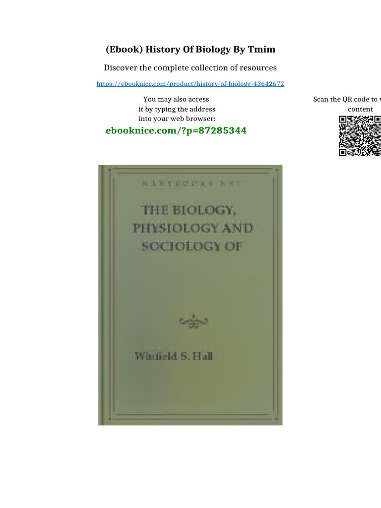 (Ebook) History of Biology by Tmim Available All Format | PDF ...