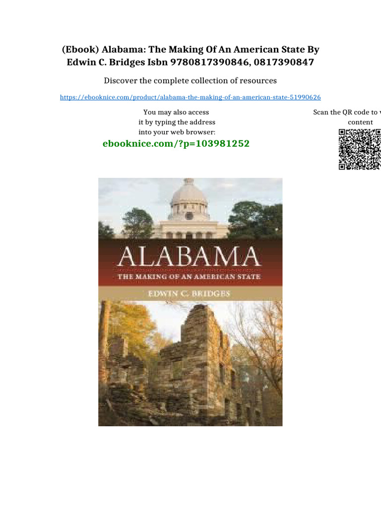 (Ebook) Alabama: The Making of An American State by Edwin C. Bridges ...