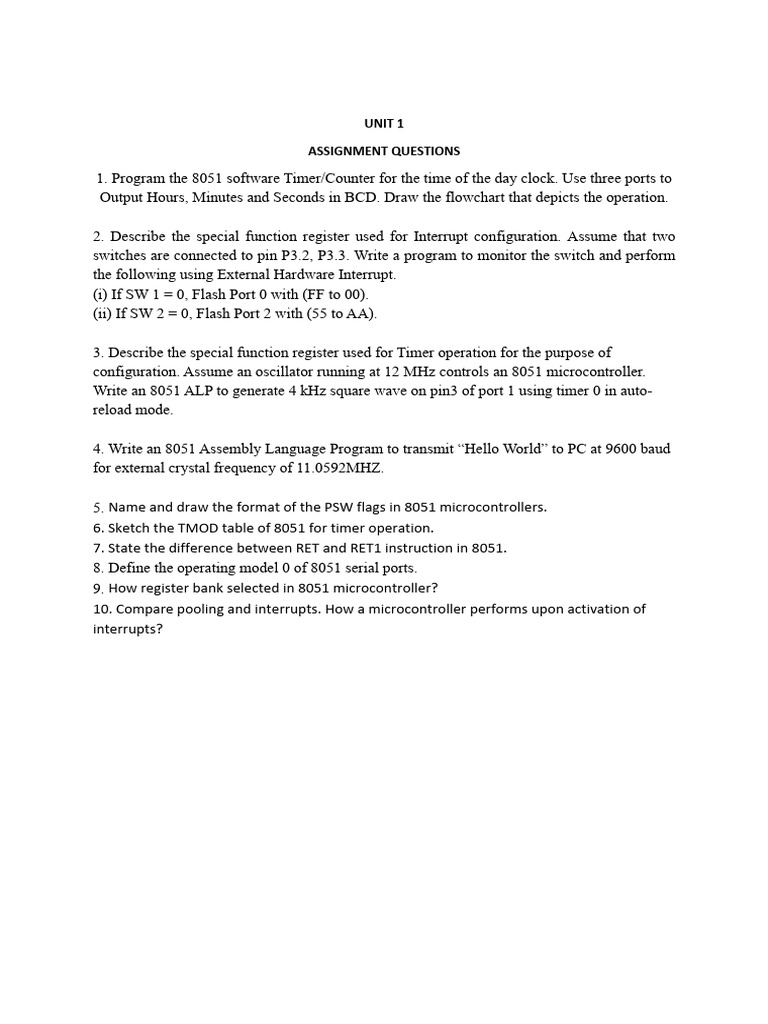 Assignment 1 Unit 1 | PDF