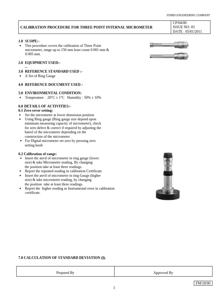 CP-04 Three Point Micrometer | PDF | Calibration | Applied And ...