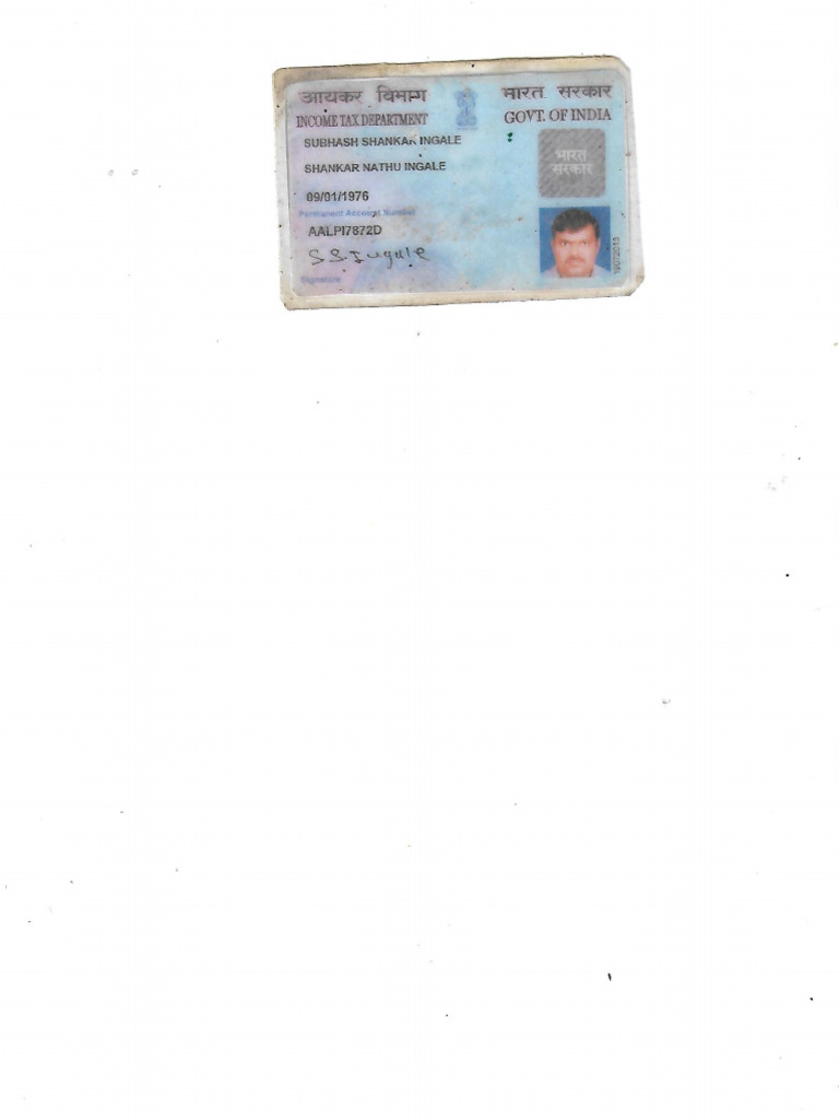Subhash Ingale Pancard | PDF