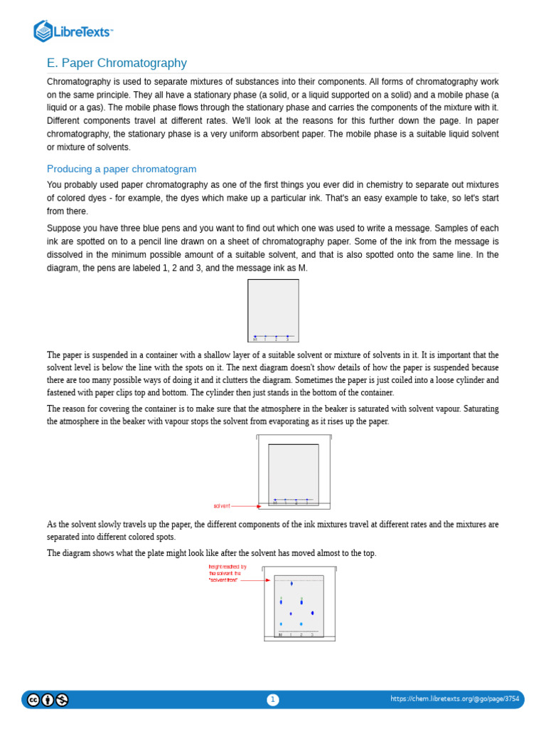 E. Paper Chromatography | PDF | Chromatography | Applied And ...