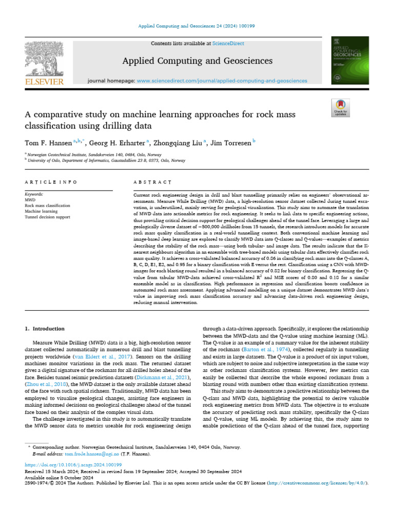 A Comparative Study On Machine Learning Approaches For Rock Mass | PDF ...