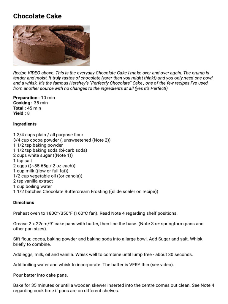 Chocolate Cake | PDF