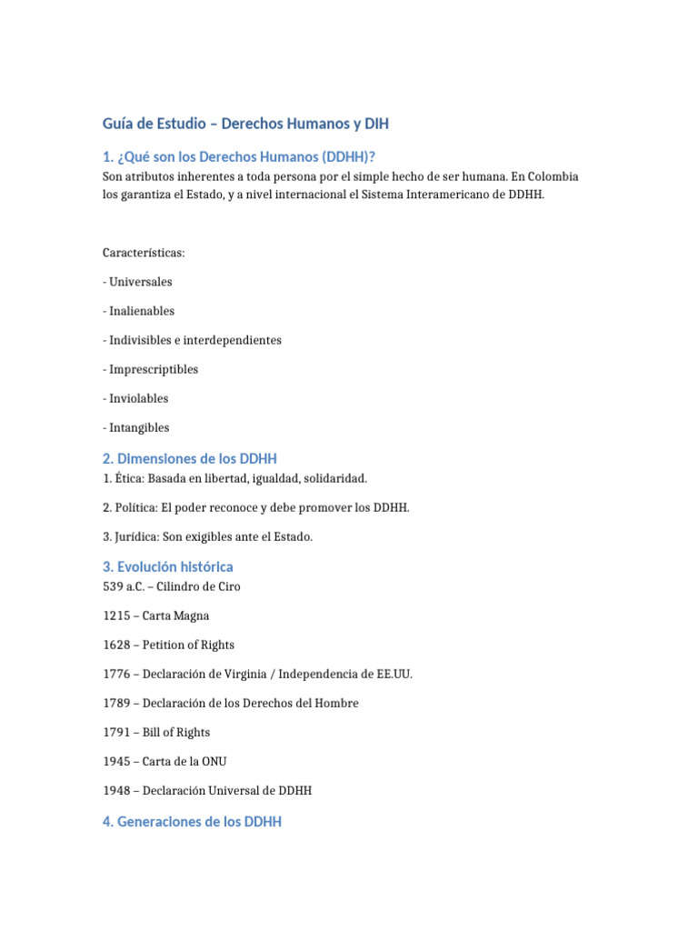 Guia DDHH Dih | PDF | Derechos humanos | Ley humanitaria internacional