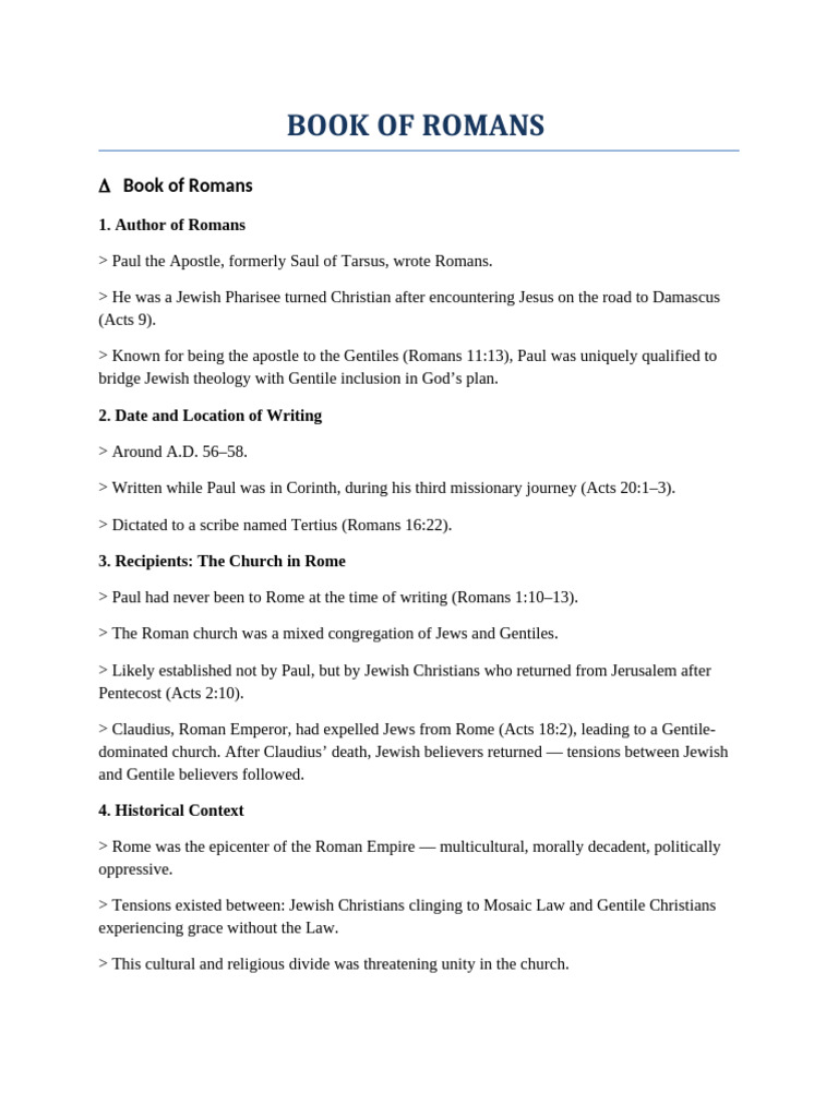 Book of Romans | PDF | Epistle To The Romans | Jesus