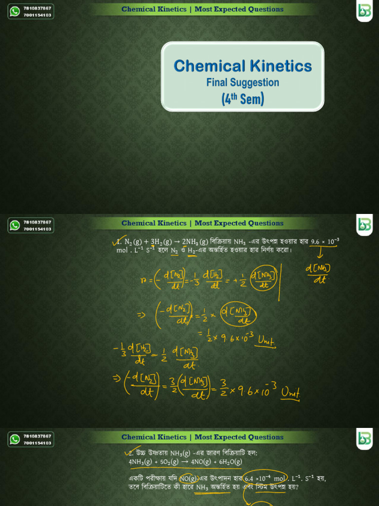 Chemical Kinetics Final Worked | PDF