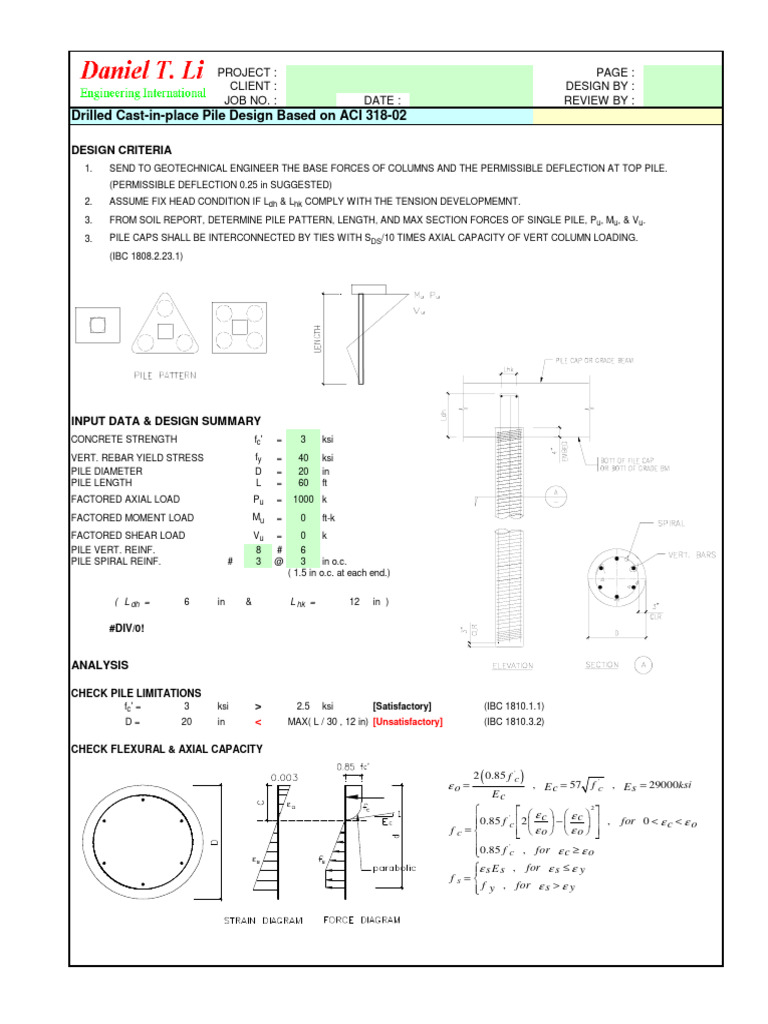 Concrete Pile Daniel T Li | PDF | Building Engineering | Solid Mechanics