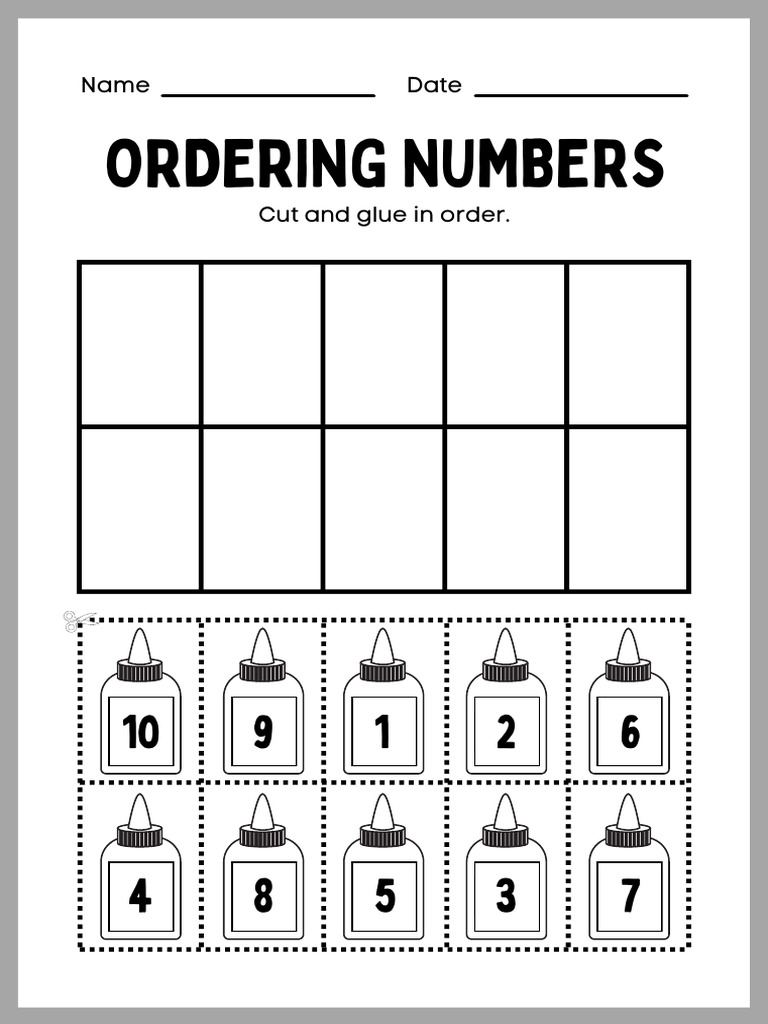 Ordering Numbers Activity Worksheet | PDF