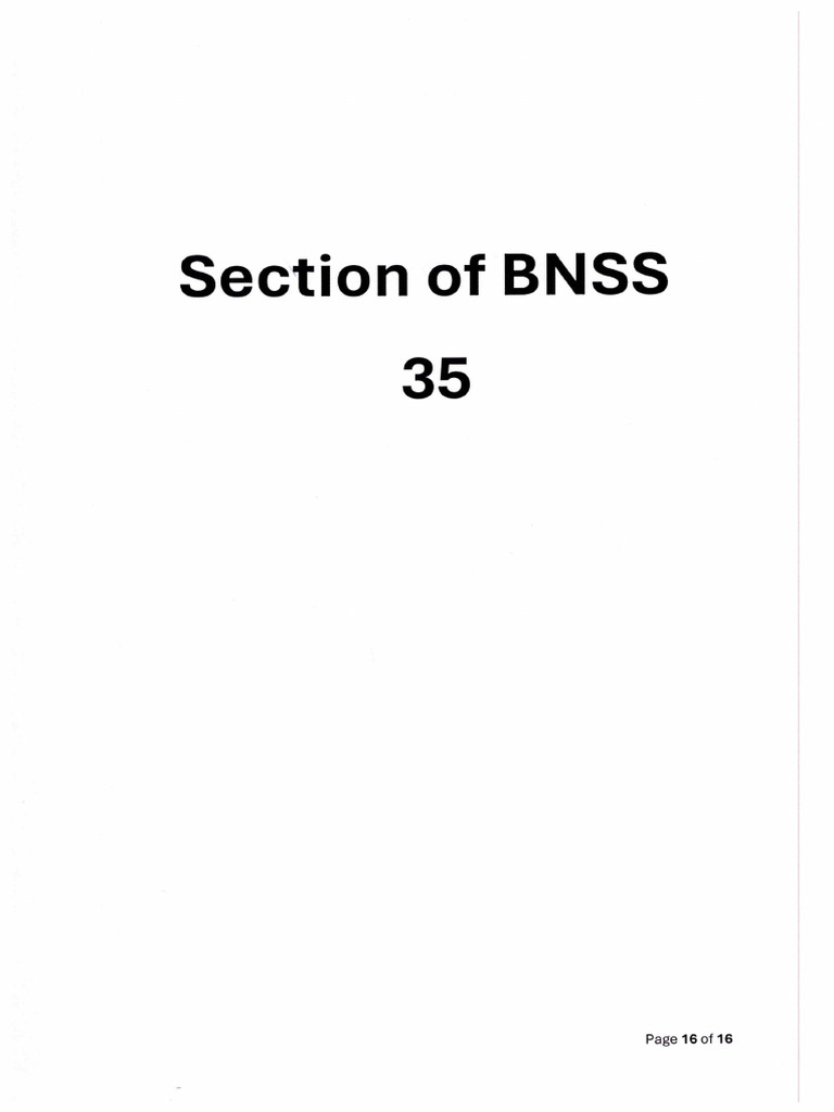 Section of BNSS 35 | PDF