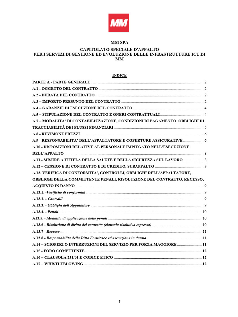 Capitolato Speciale D Appalto Parte Generale | PDF