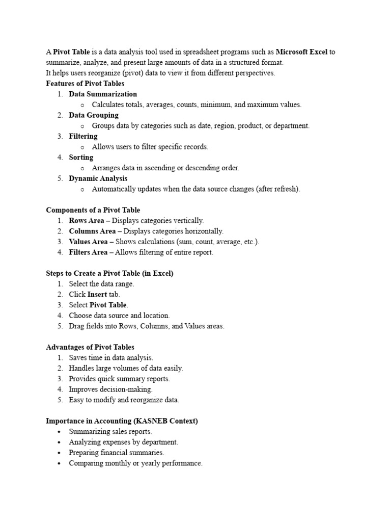 Pivot Tables | PDF